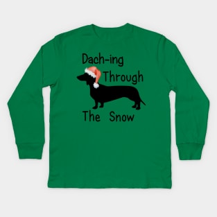 Dach-ing Through The Snow Kids Long Sleeve T-Shirt